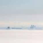 Lever de brume sur la cathédrale de Reims